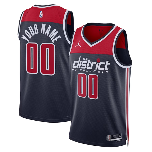 Men's Washington Wizards Navy 2022/23 Swingman Custom Jersey1 - Statement Edition