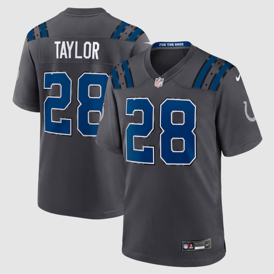 Men's Indianapolis Colts Jonathan Taylor #28 Anthracite 2026 Rivalries Collection Game Jersey