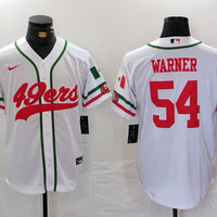 Men's San Francisco 49ers Fred Warner #54 White Player Jersey1
