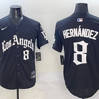 Men's Los Angeles Dodgers Enrique Hernandez #8 Black Team Game Player Jersey