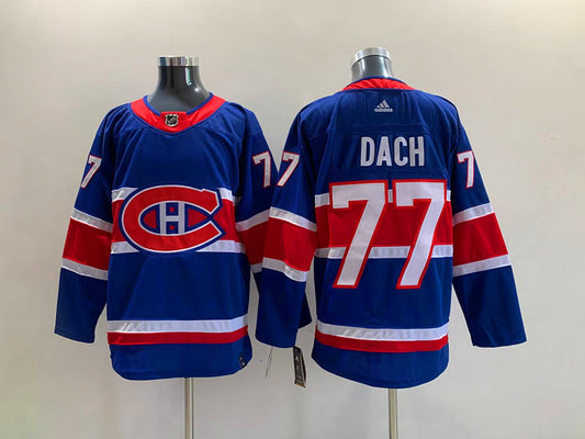 Men's Montreal Canadiens Kirby Dach #77 Blue Player Game Jersey1