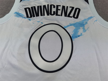 Men's Minnesota Timberwolves Donte DiVincenzo #0 White 2024/25 Swingman Player Jersey1 - City Edition