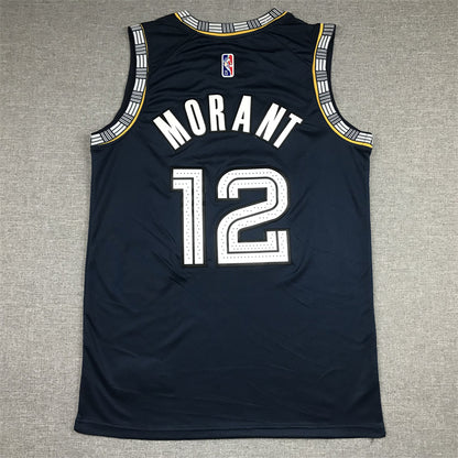 Men's Memphis Grizzlies Ja Morant #12 Navy City Edition Classic Jersey1