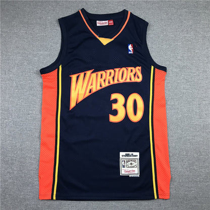 Men's Golden State Warriors Stephen Curry Mitchell & Ness Navy Classics Jersey1