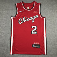 Men's Chicago Bulls Lonzo Ball #2 Red 2021/22 Swingman Jersey1