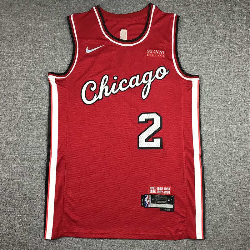 Men's Chicago Bulls Lonzo Ball #2 Red 2021/22 Swingman Jersey1
