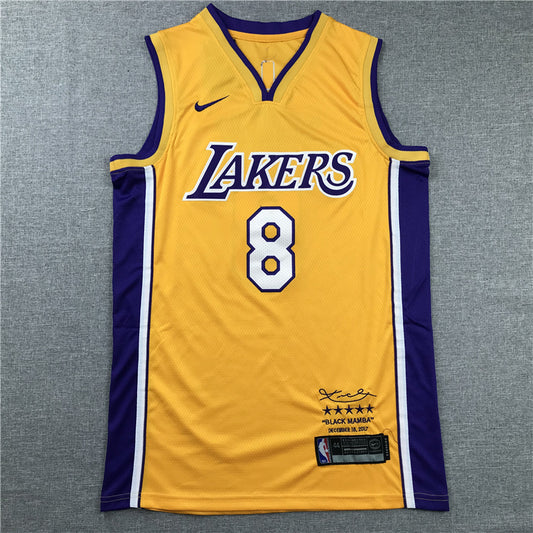 Men's Los Angeles Lakers Kobe Bryant Yellow #8 Swingman Player Jersey1