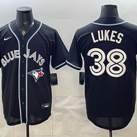 Men's Toronto Blue Jays Nathan Lukes #38 Fashion Replica Black Out Jersey