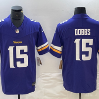 Men's Minnesota Vikings Joshua Dobbs #15 Purple Game Jersey1