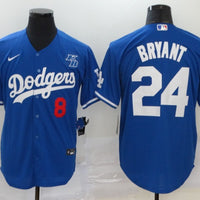 Kris Bryant #8-24 Los Angeles Dodgers Blue Replica Baseball Jersey - JerseysFreak