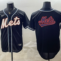 Men's New York Mets Black Fashion Replica Out Jersey