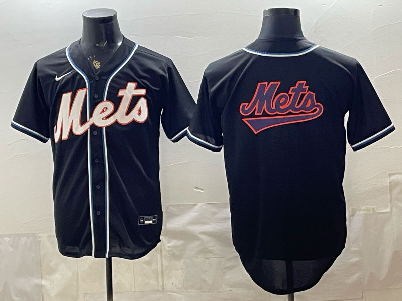 Men's New York Mets Black Fashion Replica Out Jersey