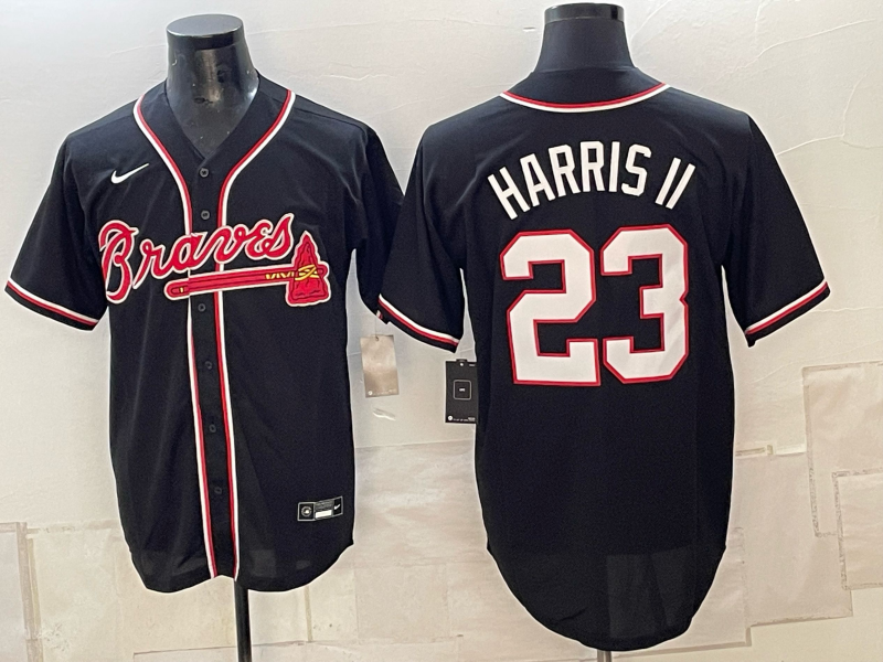 Men's Atlanta Braves Michael Harris II #23 Black Replica Jersey