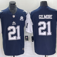 Men's Dallas Cowboys Stephon Gilmore #21 Navy Game Jersey1
