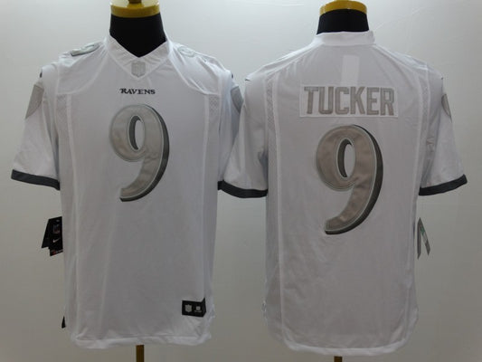 Men's Baltimore Ravens Justin Tucker #9 White Game Jersey1