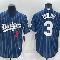 Men's Los Angeles Dodgers Chris Taylor #3 Blue Replica Player Jersey1