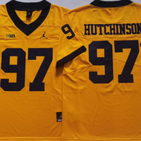 Men's Michigan Wolverines Aiden Hutchinson #97 Yellow Alumni Player Game Jersey