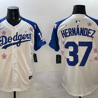 Men's Los Angeles Dodgers Teoscar Hernandez #37 White Player Game Jersey1