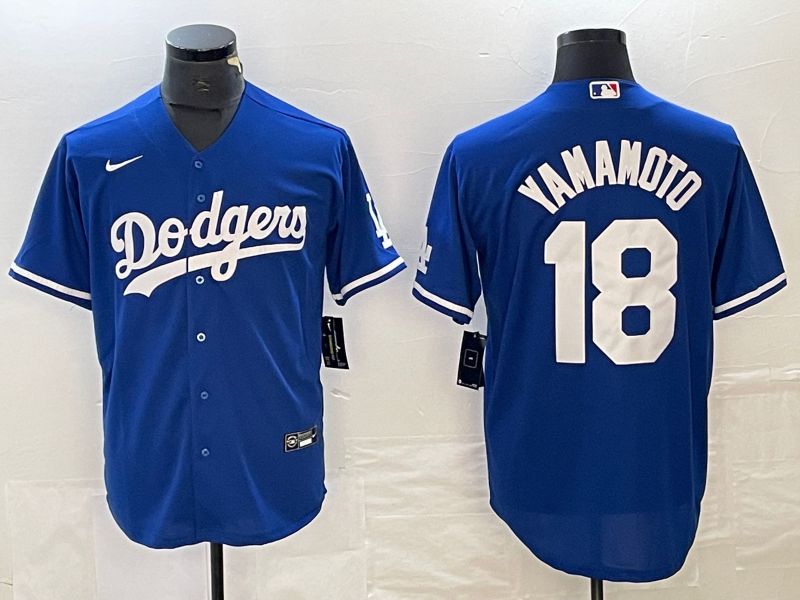 Men's Los Angeles Dodgers Yoshinobu Yamamoto #18 Royal Replica Player Jersey1