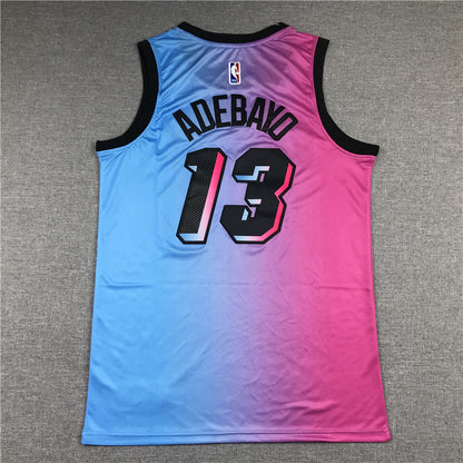 Men's Miami Heat Bam Adebayo Pink/Blue 2020/21 Swingman Jersey1 ¨C City Edition