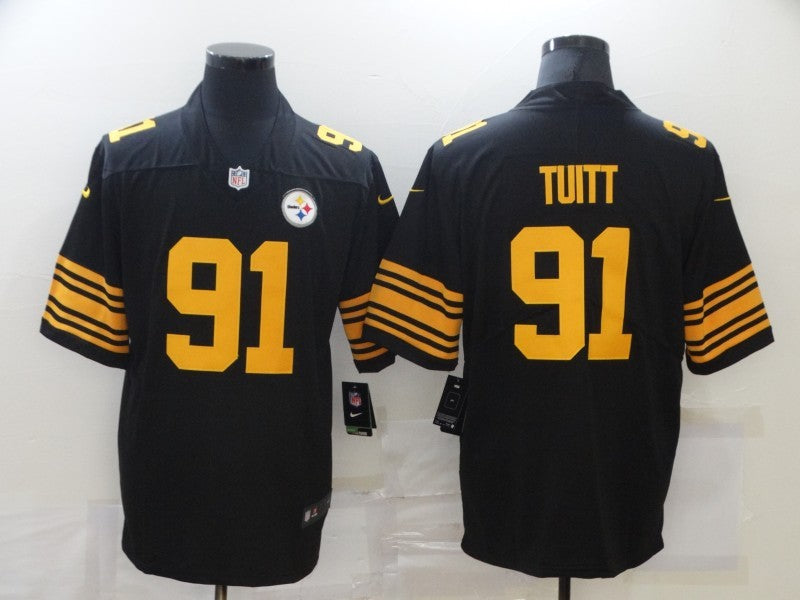 Men's Pittsburgh Steelers Stephon Tuitt #91 Black Alternate Legend Jersey1