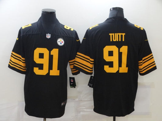 Men's Pittsburgh Steelers Stephon Tuitt #91 Black Alternate Legend Jersey1