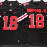 Men's Ohio State Buckeyes Marvin Harrison JR #18 Black Player Game Jersey