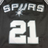 Men's San Antonio Spurs Tim Duncan Black Big & Tall Hardwood Classics Jersey1