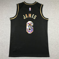 Men's Los Angeles Lakers LeBron James #6 Black Swingman Player Jersey1