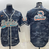 Men's Miami Dolphins Grey Camouflage Game Jersey1