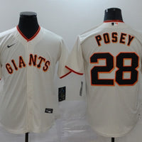Men's San Francisco Giants Buster Posey #28 Beige Replica Baseball Jersey1