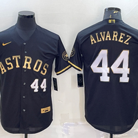 Men's Houston Astros Yordan Alvarez #44 Black Replica Team Jersey1