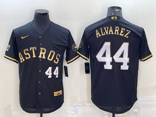 Men's Houston Astros Yordan Alvarez #44 Black Replica Team Jersey1