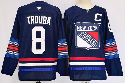 Men's New York Rangers Jacob Trouba #8 Navy Player Jersey