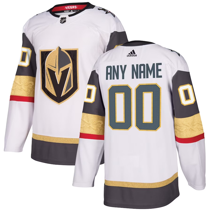 Men's Vegas Golden Knights White Away Authentic Custom Jersey1