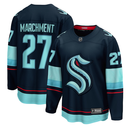 Men's Seattle Kraken Mason Marchment #27 Fanatics Deep Sea Blue Home Breakaway Jersey