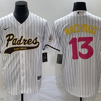 Men's San Diego Padres Manny Machado #13 White Replica Player Jersey1 Joint Edition