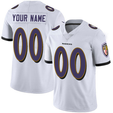Custom1 Baltimore Ravens White Vapor Untouchable Player Limited Jersey1 Stitched American Football Jerseys
