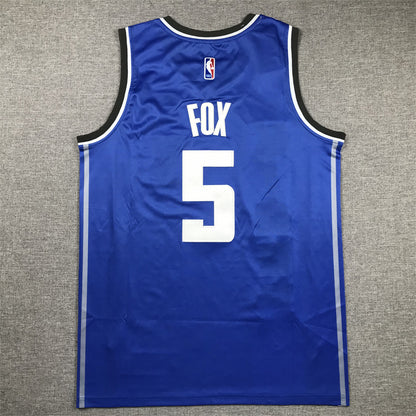 Men's Sacramento Kings De'Aaron Fox #5 Blue 2023/24 Swingman Jersey1 - City Edition