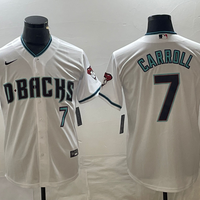 Men's Arizona Diamondbacks Corbin Carroll #7 White 2023 World Series Replica Player Jersey1