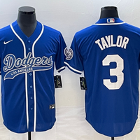 Men's Los Angeles Dodgers Chris Taylor #3 Royal Player Jersey1 Joint Edition