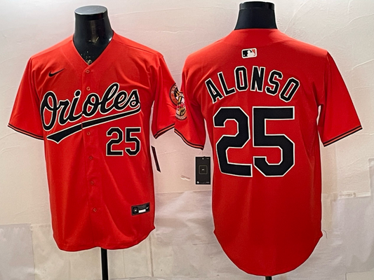 Men's Baltimore Orioles Pete Alonso #25 Orange 2nd Alternate Limited Player Jersey