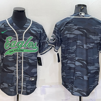 Men's Philadelphia Eagles Grey Camouflage Blank Jersey1