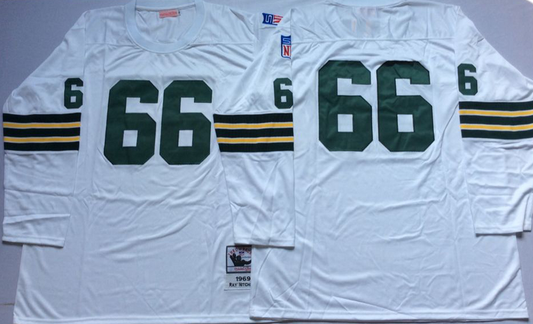 Men's Green Bay Packers Ray Nitschke Mitchell & Ness White Legacy Replica Jersey1