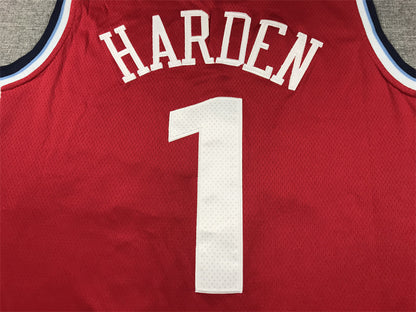 Men's LA Clippers James Harden #1 Red Swingman Player Jersey1