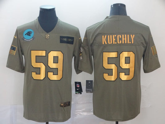 Men's Carolina Panthers Luke Kuechly #59 Brown Player Game Jersey1