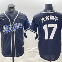 Men's Los Angeles Dodgers Shohei Ohtani #17 Black Alternate Replica Team Jersey1