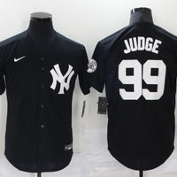 Men's New York Yankees Aaron Judge #99 Black Replica Baseball Jersey1