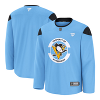 Men's Pittsburgh Penguins Fanatics Blue Practice Blank Jersey