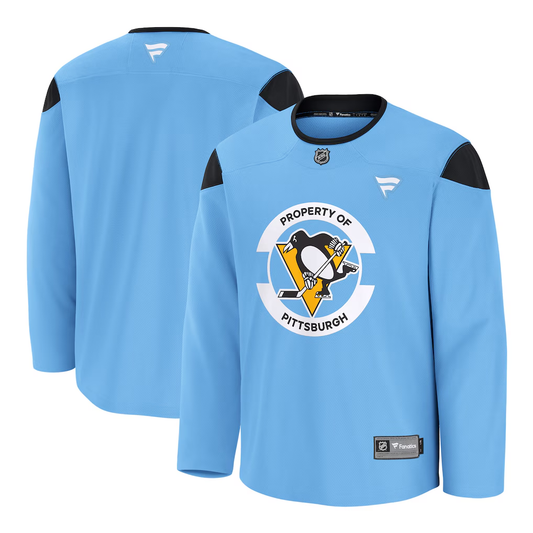 Men's Pittsburgh Penguins Fanatics Blue Practice Blank Jersey